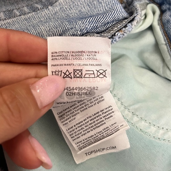 Topshop Moto Hayden Silver Foil Distressed Relaxed Fit Jeans W28 L30 - Picture 11 of 11